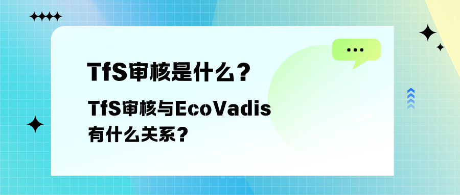 TfS审核是什么？TfS审核与EcoVadis有什么关系？